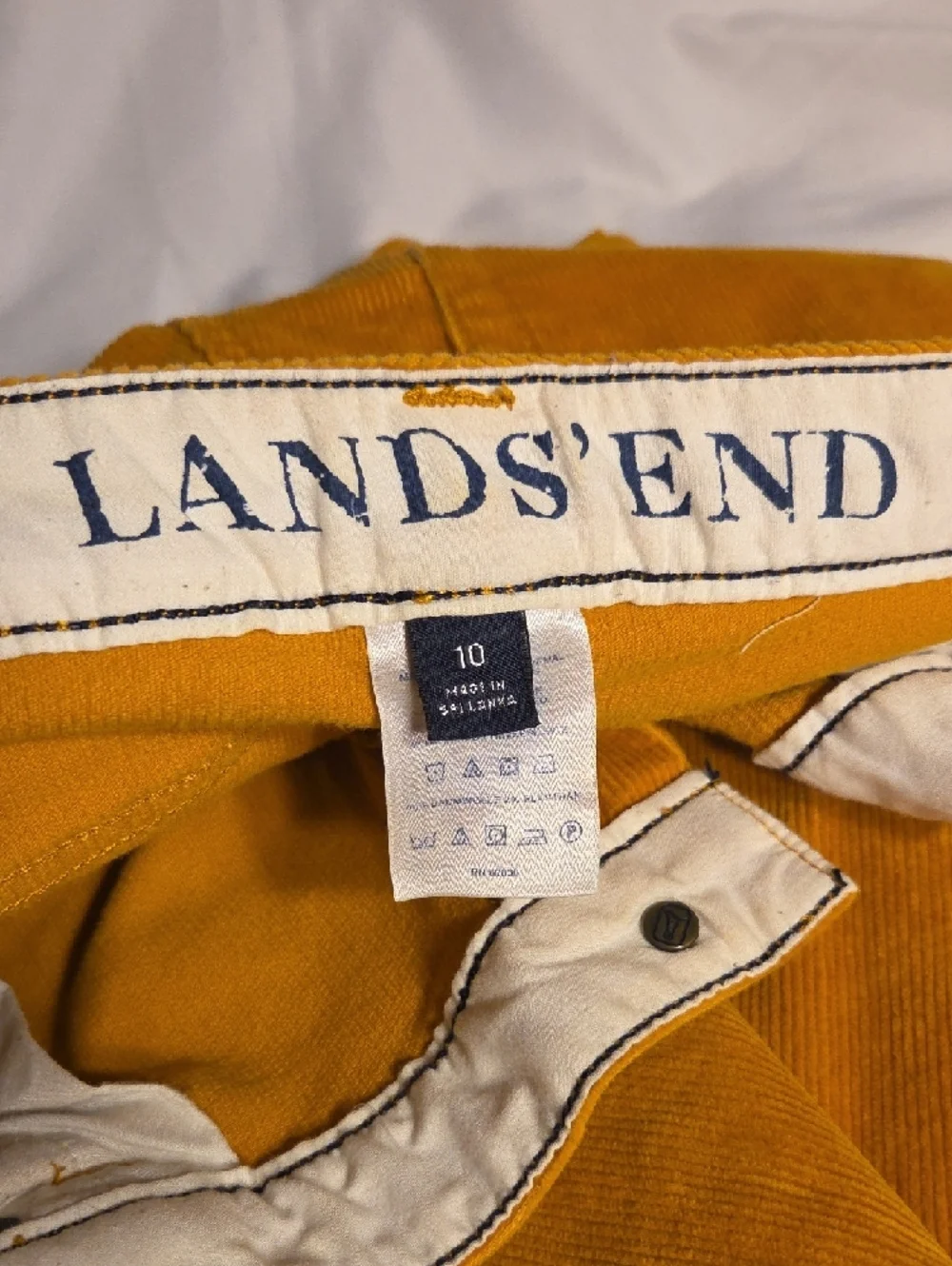 Lands' End Golden Yellow Corduroy Pants - Picture 2 of 5
